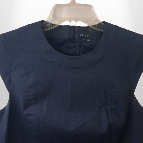 Theory Orinthia Sheath Mini Dress in Nocturne Navy (Size 6) - Picture 7 of 10